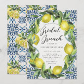 Citroenfeest Italiaans Blauw Tegel Modern Vrijgeze Kaart (Voorkant / Achterkant)