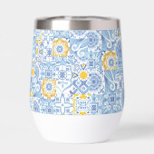 Citroenfruit, blauw tegel collage (Achterkant)