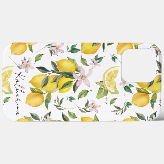 Citroenfruit en bladeren Pattern Waterverf Case-Mate iPhone Case (Achterkant (horizontaal))
