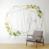 Citroenfruit Gouden Eerste Heilige Communie Achter Wandkleed (In Situ (horizontaal))