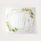 Citroenfruit Gouden Eerste Heilige Communie Achter Wandkleed (Voorkant (horizontaal))