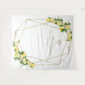 Citroenfruit Gouden Frame Heilige Communie Achterg Wandkleed (Voorkant (horizontaal))