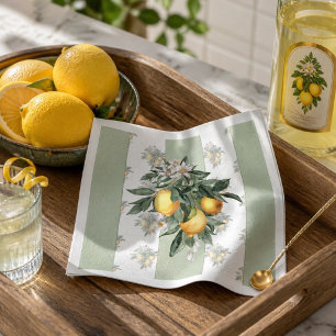 Citroenfruit   Groen & Wit Gestreept Servet