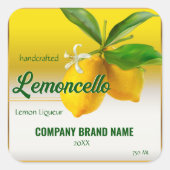 Citroenfruit Limoncello Vierkante Sticker (Voorkant)