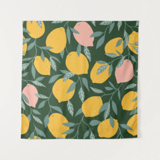 citroenfruit naadloos patroon wandkleed
