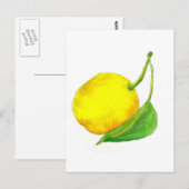 Citroenfruit Waterverf Art Painting Yellow Citrus Briefkaart (Voorkant / Achterkant)