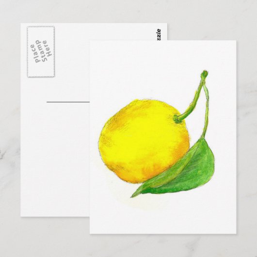 Citroenfruit Waterverf Art Painting Yellow Citrus Briefkaart (Voorkant / Achterkant)