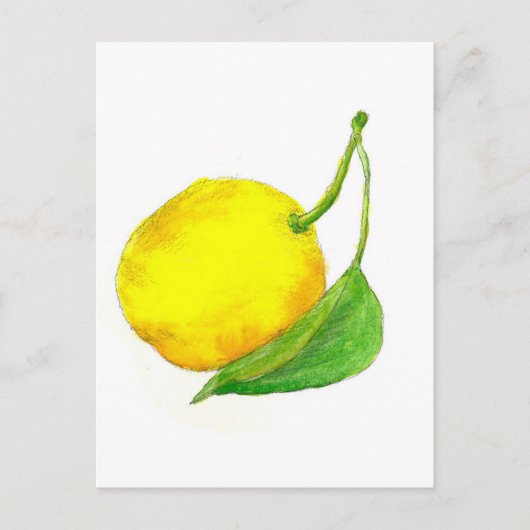 Citroenfruit Waterverf Art Painting Yellow Citrus Briefkaart (Voorkant)