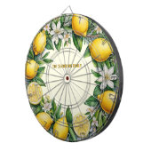Citroenfruitbloemen en bladeren verse citrusgeel dartbord (Voorkant Rechts)