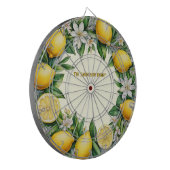Citroenfruitbloemen en bladeren verse citrusgeel dartbord (Voorkant Links)
