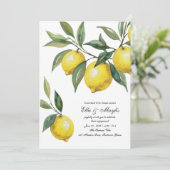 Citroeng engagement feest uitnodiging | Mediterraa (Staand voorkant)