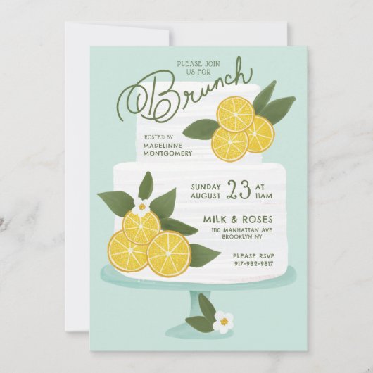 Citroengebak Brunch Uitnodiging (Voorkant)