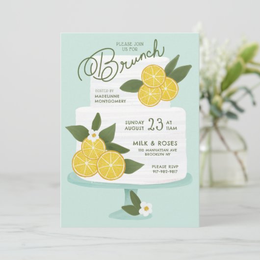 Citroengebak Brunch Uitnodiging (Staand voorkant)