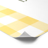 Citroengeblokte strik welkom Baby Shower Poster (Hoek)