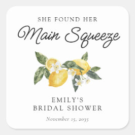 Citroengebruiksfeestje voor de bruid vierkante sticker