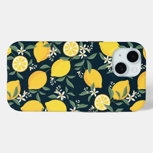 Citroengeel bladpatroon Case-Mate iPhone case (Achterkant (horizontaal))