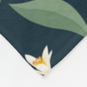 Citroengeel bladpatroon fleece deken (Hoek)