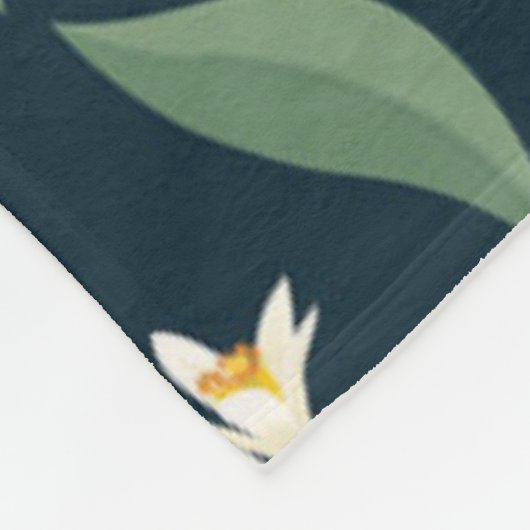 Citroengeel bladpatroon fleece deken (Hoek)