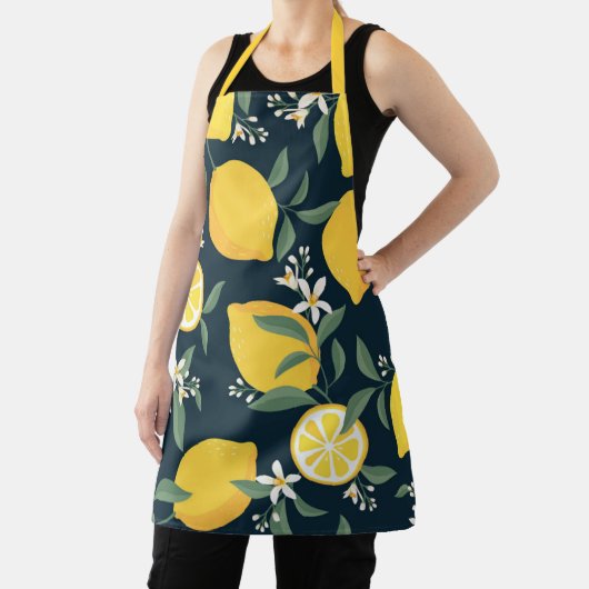 Citroengeel bladpatroon schort (Insitu)