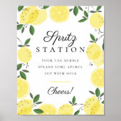 Citroengeel Citrus Aperol Spritz Stationsnaam Poster (Voorkant)