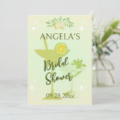 Citroengeel Cocktail Party Vrijgezellenfeest Kaart (Staand voorkant)