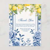Citroengeel en marineblauw Trouw Trouwkaart Dankje Briefkaart (Voorkant)