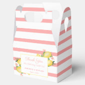 Citroengeel en roze Waterverf Baby Girl Shower Bedankdoosjes (Geopend)