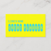 Citroengeel en turquoise typografie QR-code Visitekaartje (Voorkant)