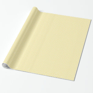Citroengeel en wit chevronpatroon cadeaupapier
