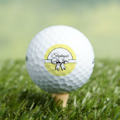Citroengeel en witte boog gepersonaliseerde golfba golfballen (Insitu Shirt)