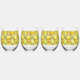 Citroengeel, glas in lood, mediterraan