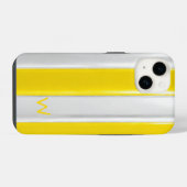 Citroengeel & Metaalwit iPhone Hoesje (Achterkant horizontaal)
