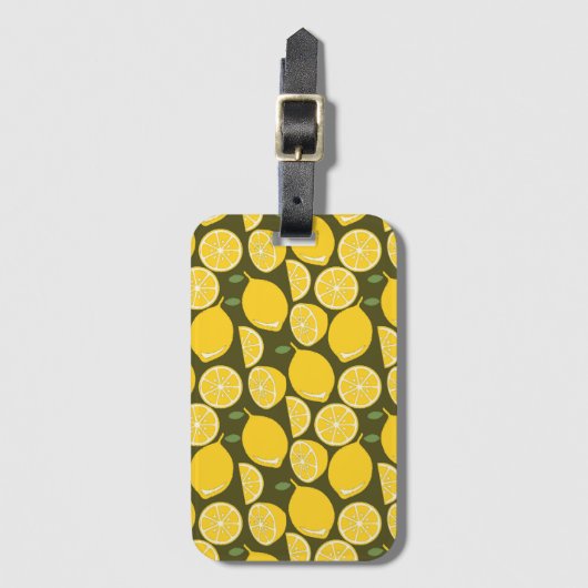 Citroengeel Modern Fun Schattige Bagagelabel (Voorkant (verticaal))