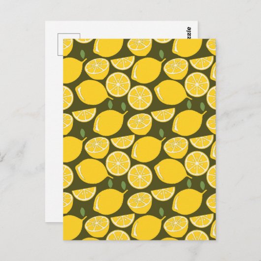 Citroengeel Modern Fun Schattige Briefkaart (Voorkant / Achterkant)