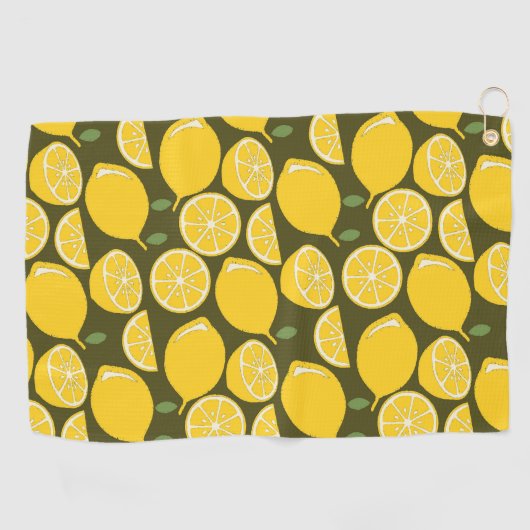 Citroengeel Modern Fun Schattige Golfhanddoek (Horizontaal)