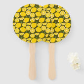 Citroengeel Modern Fun Schattige Handwaaier (Voorkant en achterkant)