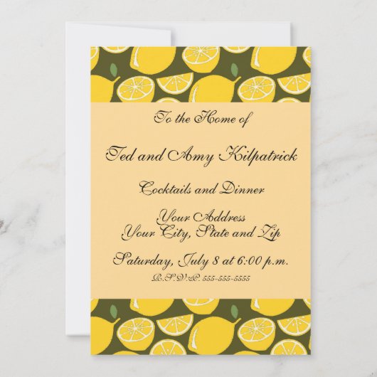 Citroengeel Modern Fun Schattige Kaart (Achterkant)