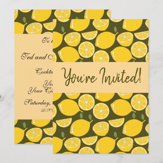 Citroengeel Modern Fun Schattige Kaart (Voorkant / Achterkant)