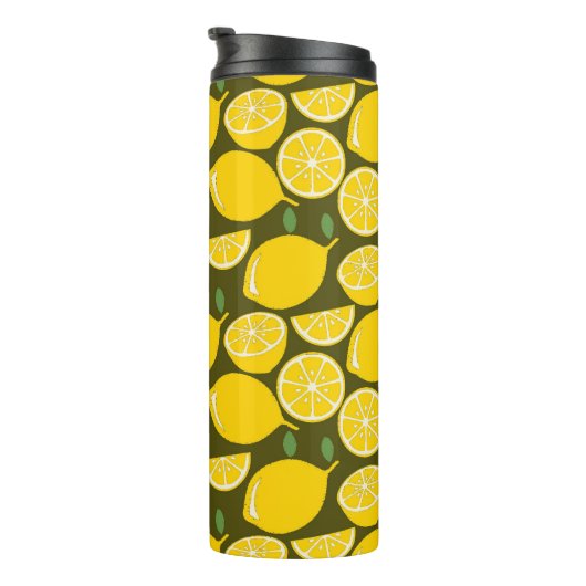 Citroengeel Modern Fun Schattige Thermosbeker (Geroteerd rechts)