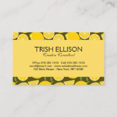 Citroengeel Modern Fun Schattige Visitekaartje (Achterkant)