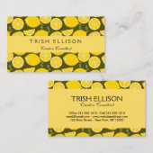 Citroengeel Modern Fun Schattige Visitekaartje (Voorkant / Achterkant)