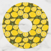 Citroengeel Modern Fun Schattige Wijnglaslabel (Achterkant)