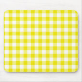Citroengeel Mousepad, check Gingham patroon Muismat (Voorkant)