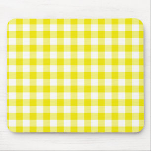 Citroengeel Mousepad, check Gingham patroon Muismat