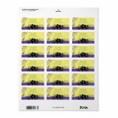 Citroengeel & Paarse Bloem Swirl Retouradres Etiket (Full Sheet)