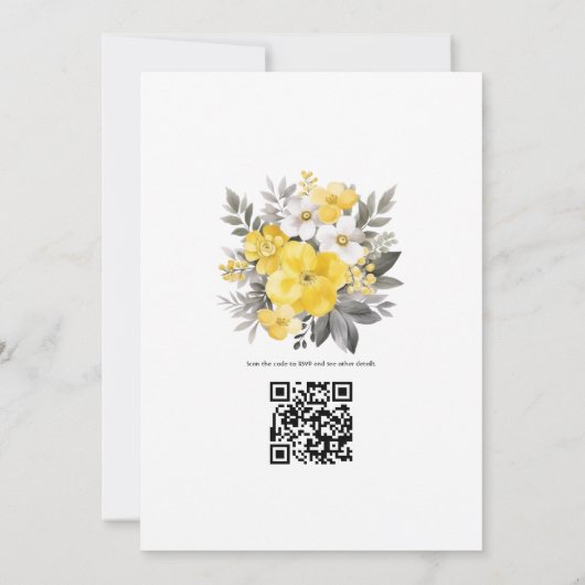 Citroengeel, stormachtig grijs en lichtgrijs bruil kaart (Achterkant)