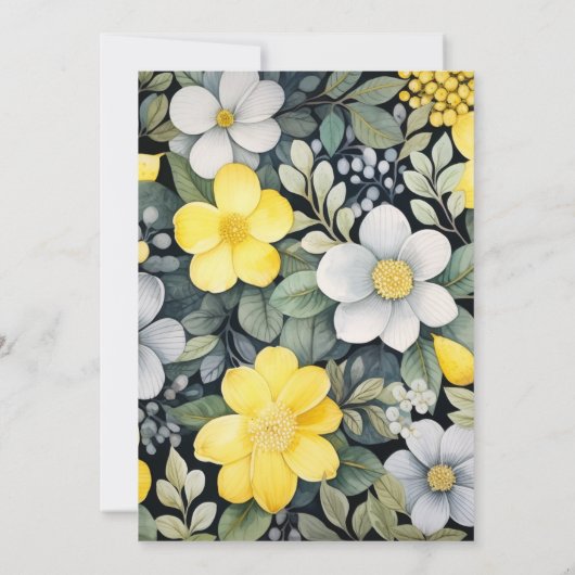 Citroengeel, stormachtig grijs en lichtgrijs bruil kaart (Achterkant)