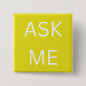 Citroengeel Vraag me Button Vrijwilliger, business (Voorkant)