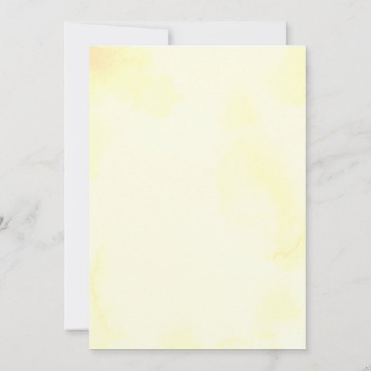 Citroengeel Waterverf bruids doucheuitnodiging Kaart (Achterkant)