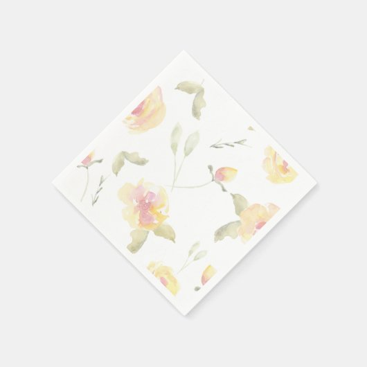 Citroengeel Waterverf Servetten (Hoek)